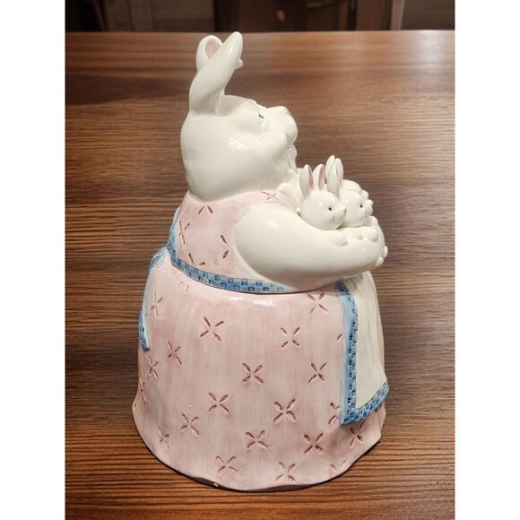 Fitz and Floyd Mother Rabbit Cookie Jar in Original Box 2003 Easter Spring - Picture 6 of 9